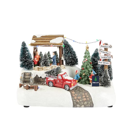 7" Tree Lot with LED Lights & Music